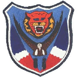 Image of 341st Bomb Group insignia as cloth shoulder patch, in colors of red, white, blue.